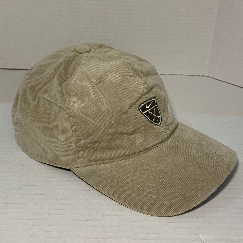 Vintage Tan Nike Corduroy Golf Hat cap Made in USA